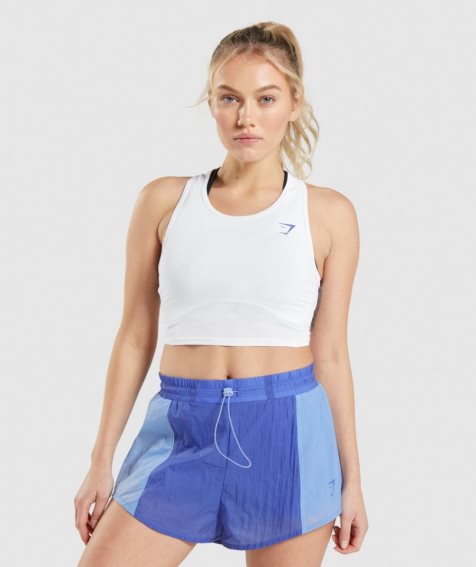 Podkoszulki Gymshark Pulse Crop Damskie Białe | PL 692SUG